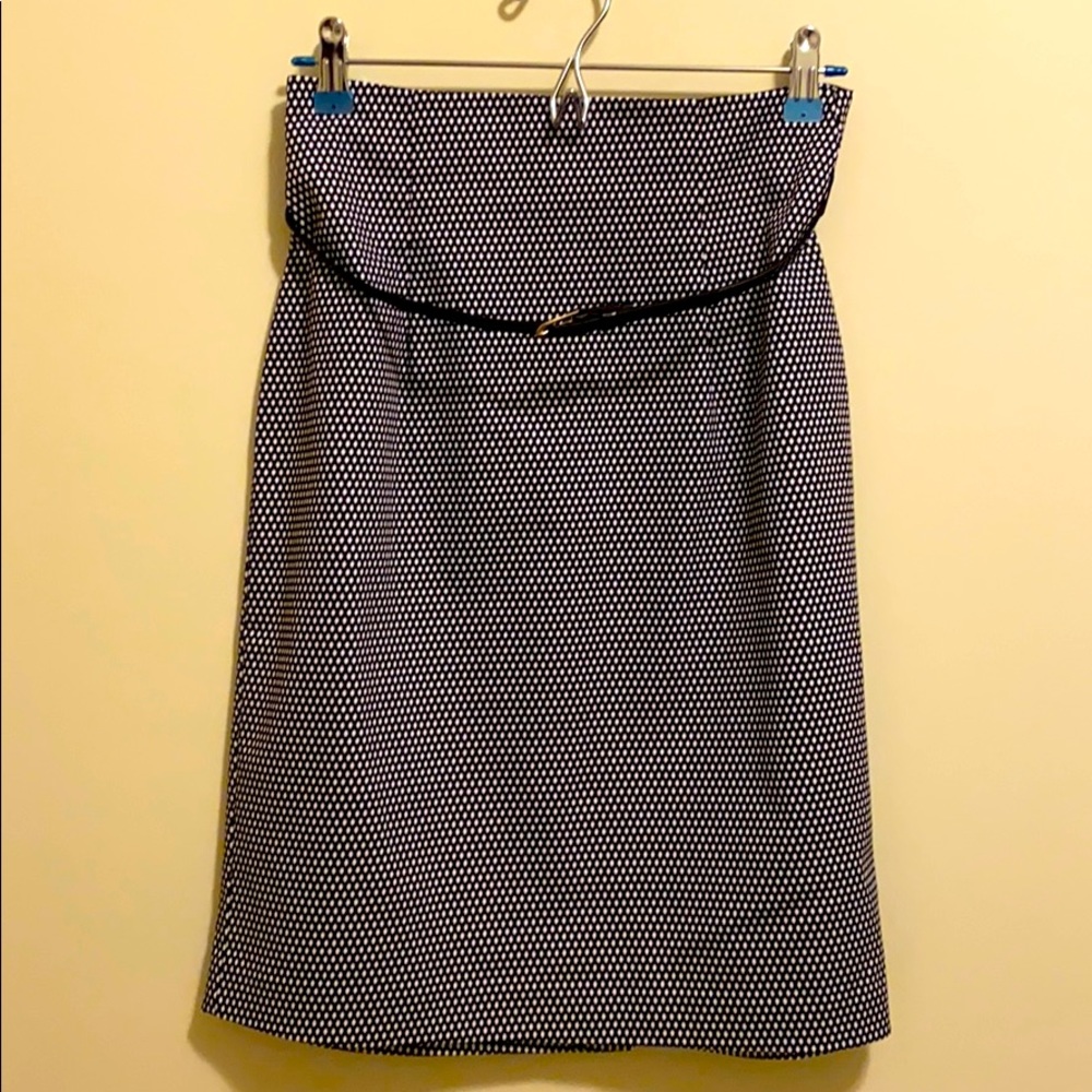 NWOT - Black and white polka-dot pencil skirt.